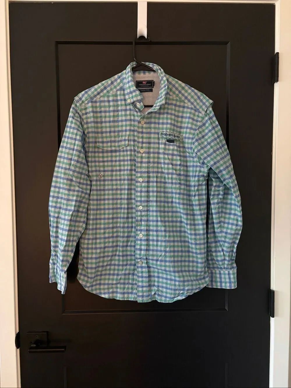 Vineyard Vines Harbor Performance Plaid Shirt Fishing Preppy Size S